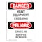 Signmission OSHA Sign, Heavy Equipment Crossing Bilingual, 18in X 12in Rigid Plastic, 12" W, 18" H, Spanish OS-DS-P-1218-VS-1816 - alternate 1